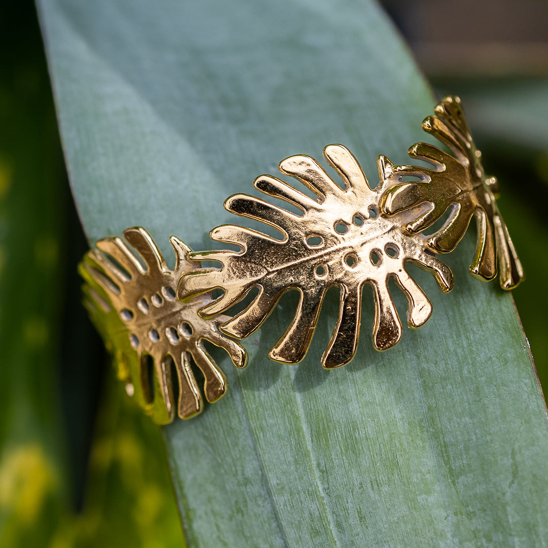 Monstera Cuff Bracelet