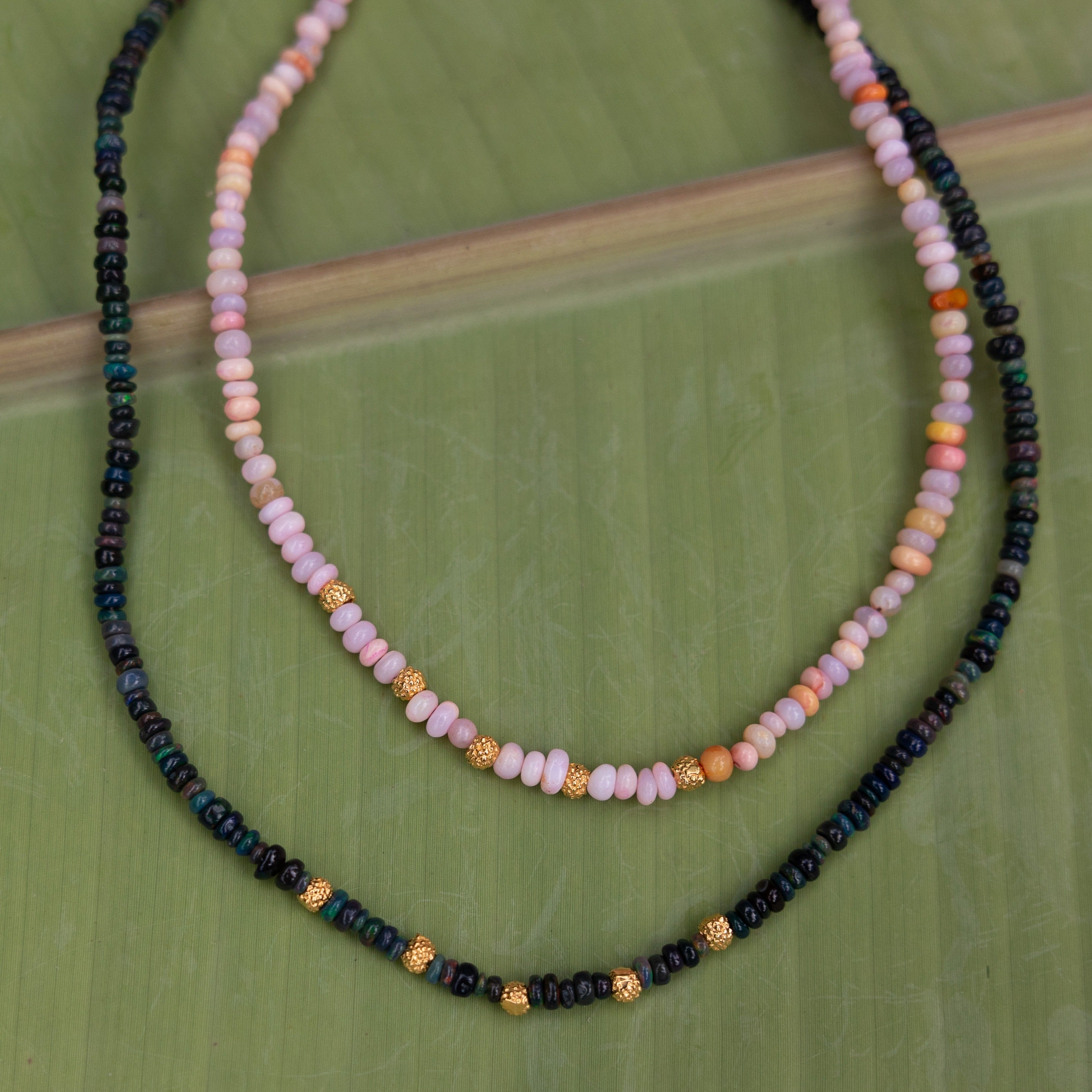 Black Opal and Seed Pods Necklace