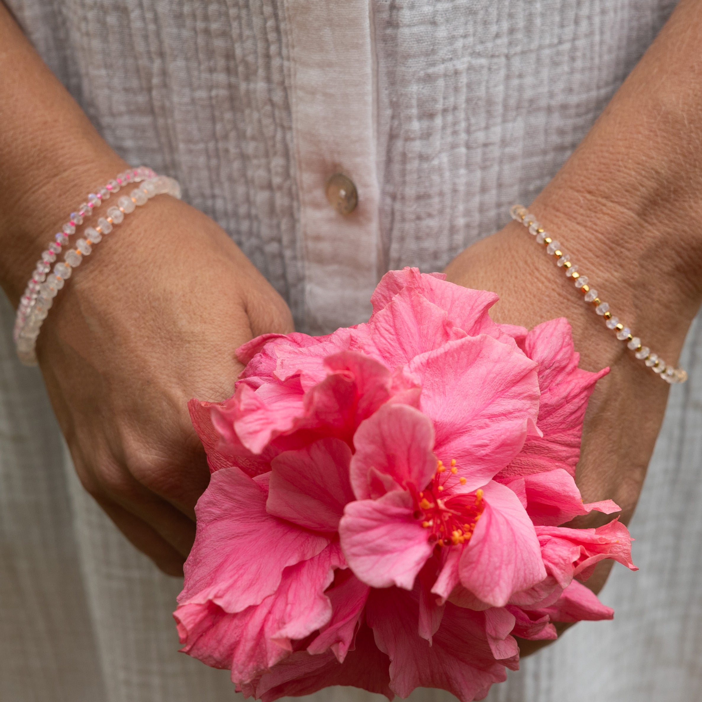 Moonstone Beaded Bracelet