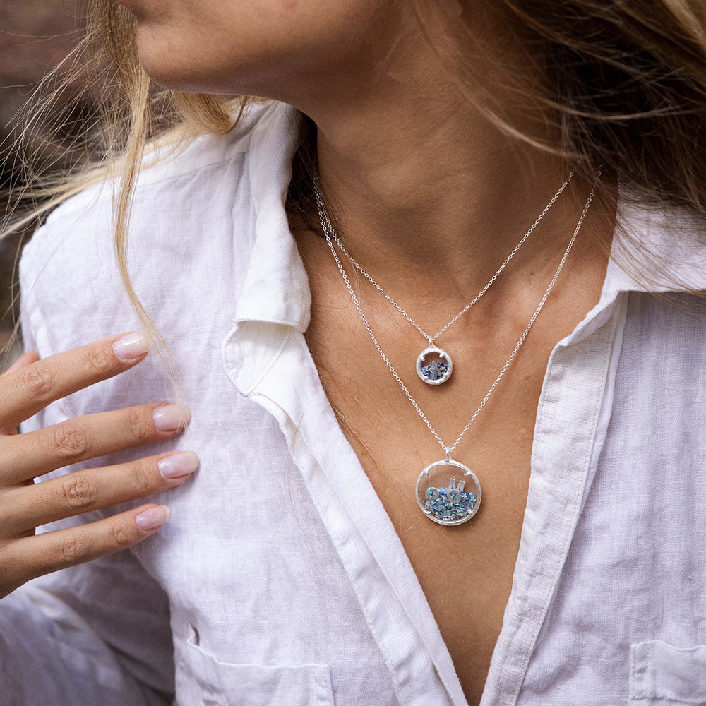 Mini Custom Birthstone Shaker Necklace