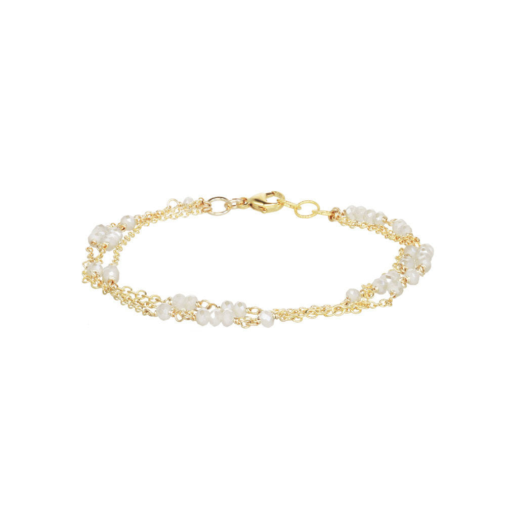 3 Strand Gemstone Chain Bracelet