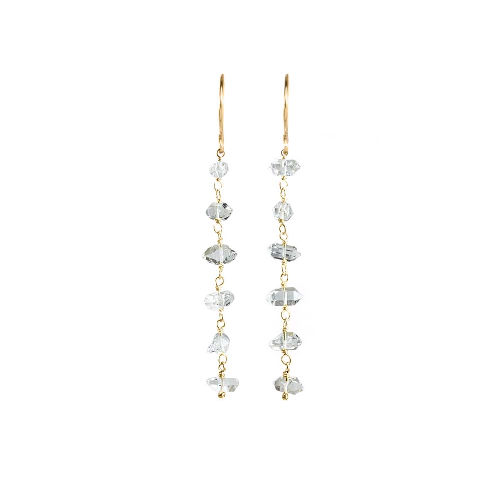 Long Herkimer Diamond Earrings