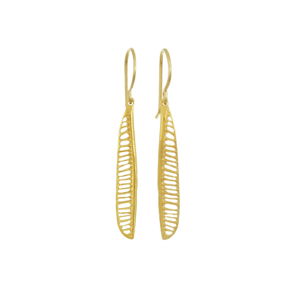 Large Half Plumeria Cutout Earrings
