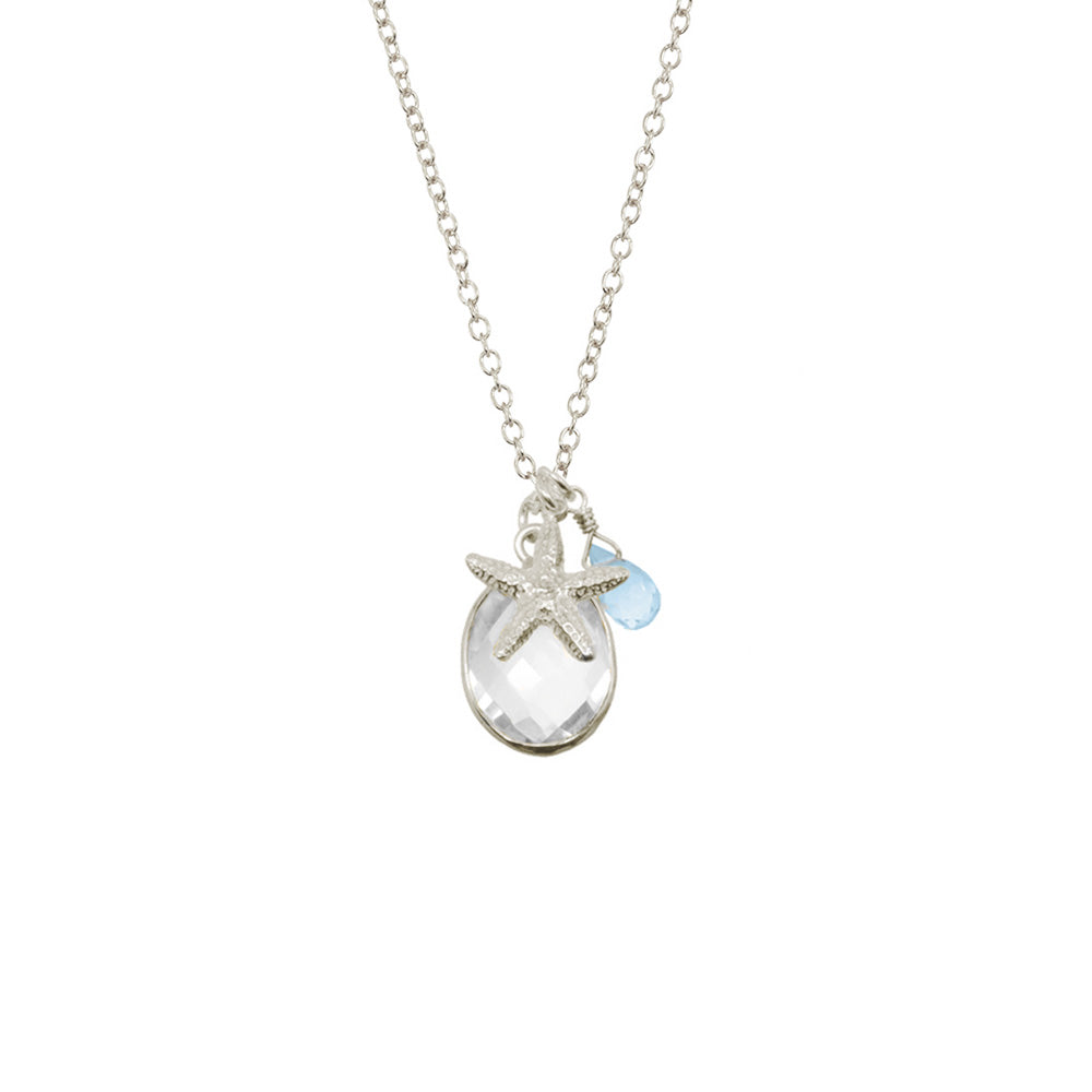 Small Starfish Bezel Charm Necklace