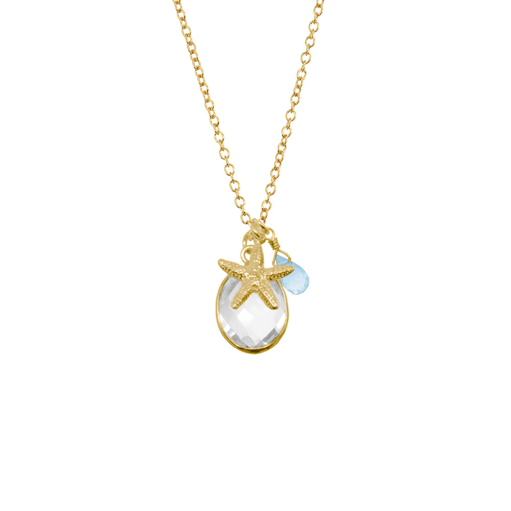 Small Starfish Bezel Charm Necklace