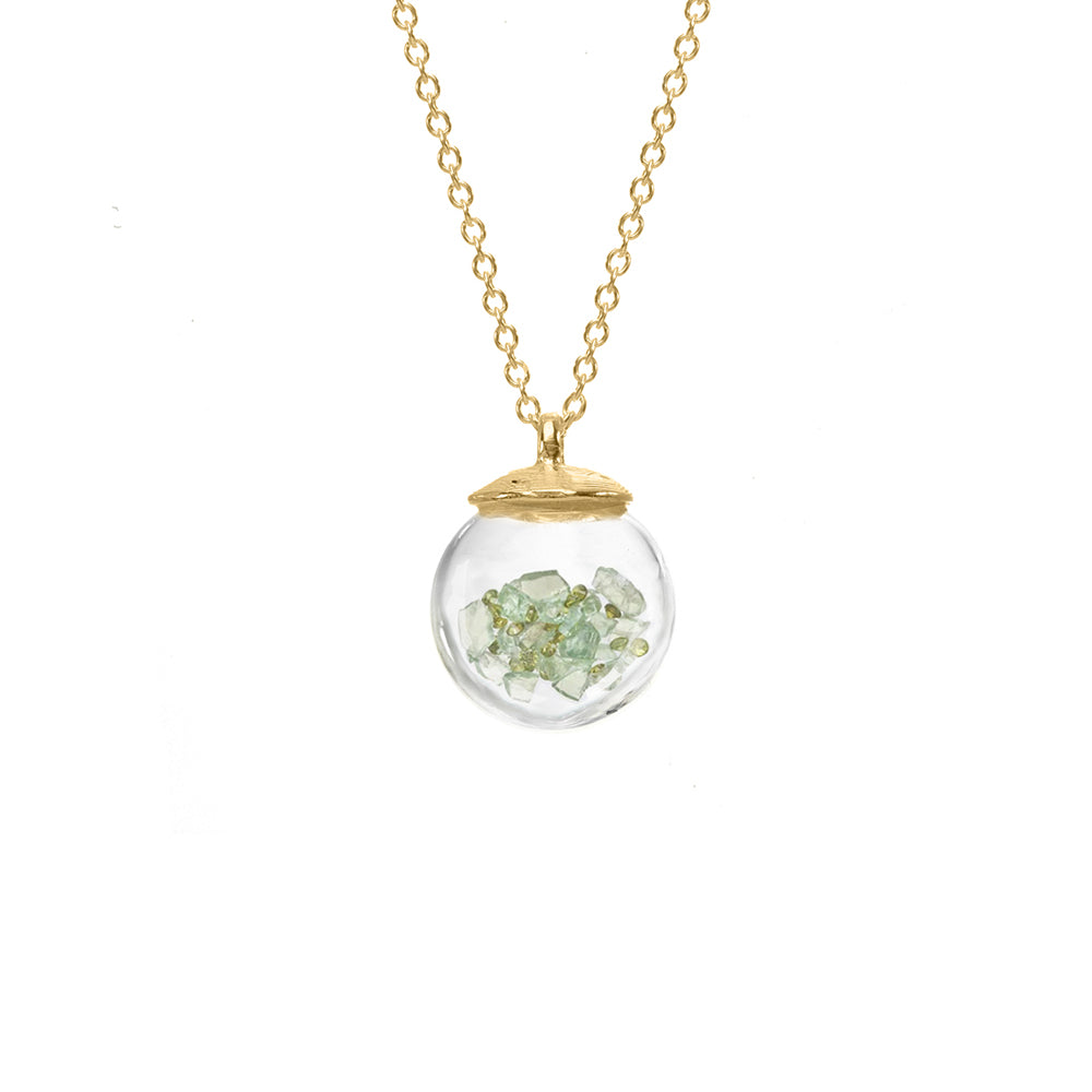 Small Birthstone Globe Necklace