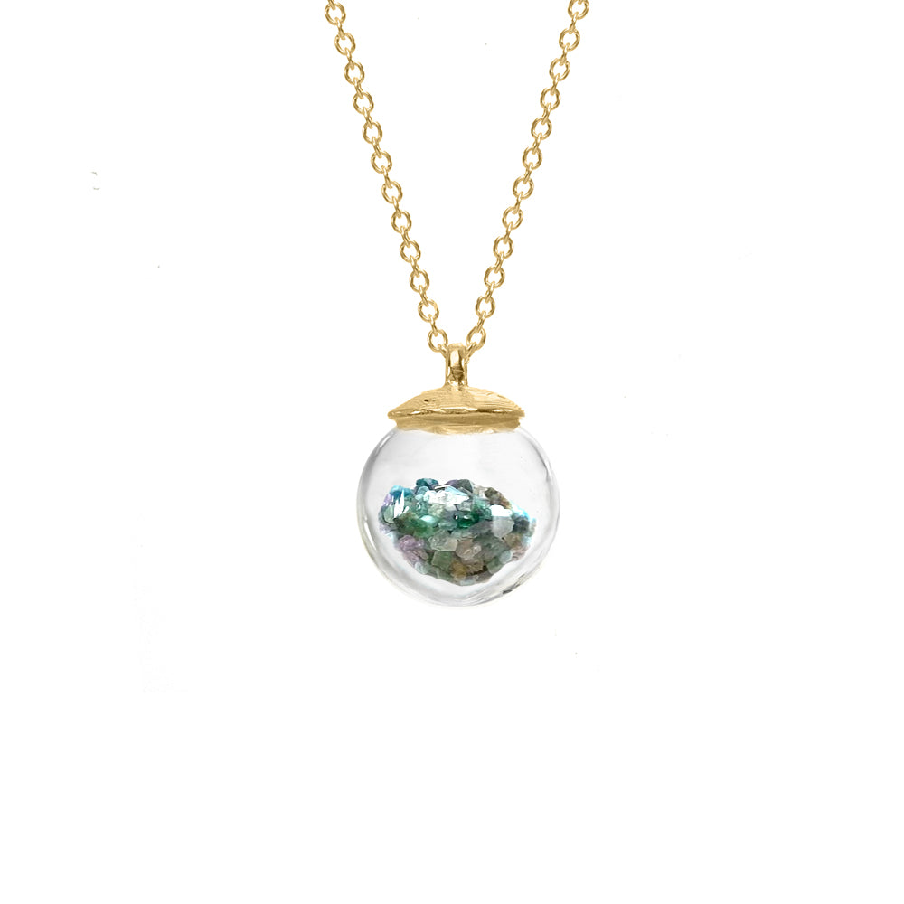 Custom Mixed Small Globe Birthstone Necklace