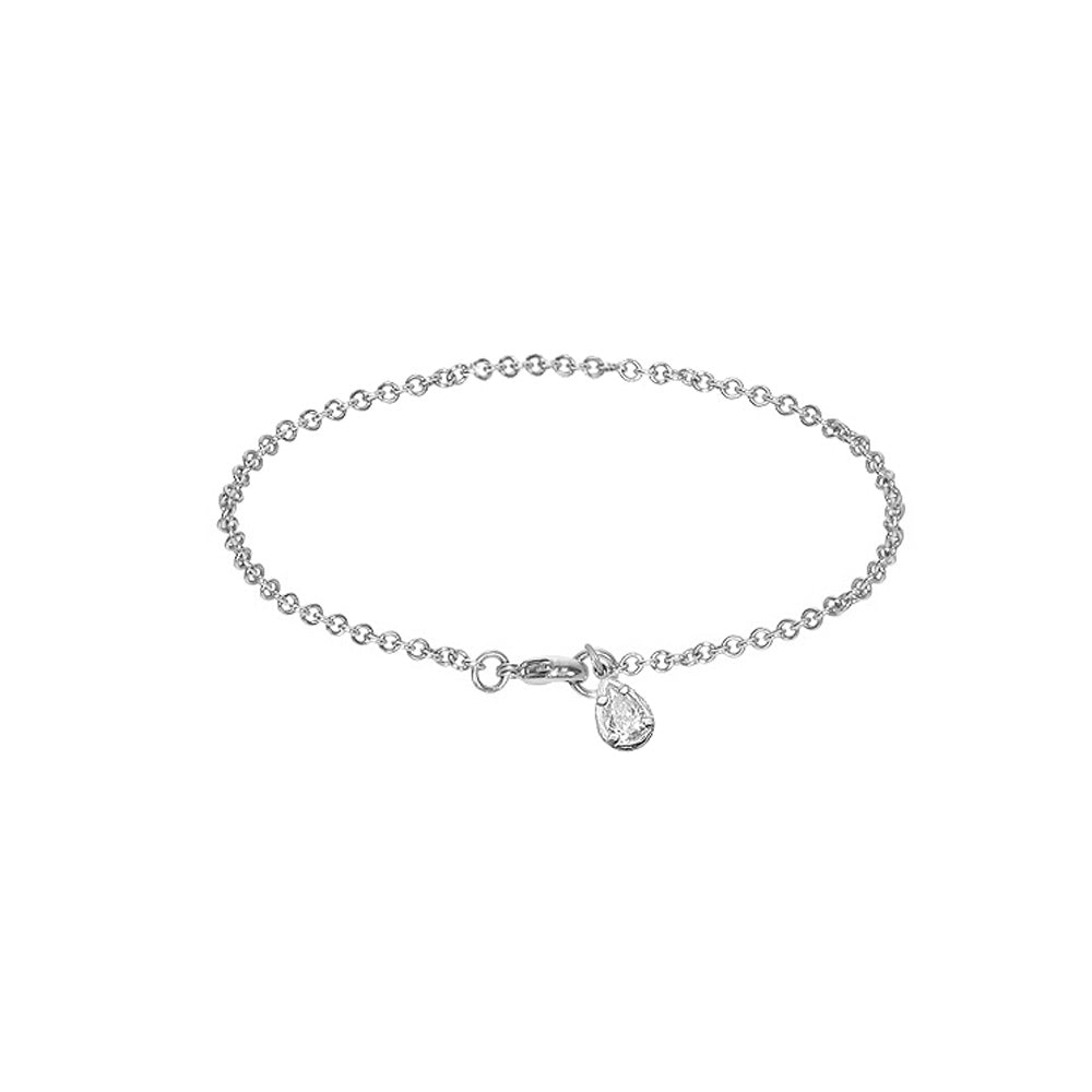 Teardrop Solitaire on Chain Bracelet