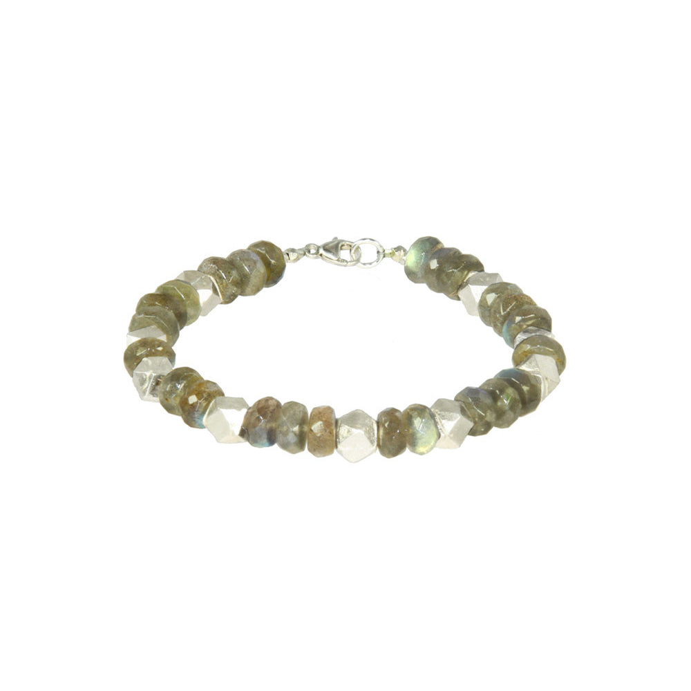 Large Rondelle Wide Stripe Bracelet (Select Silver Styles Only)