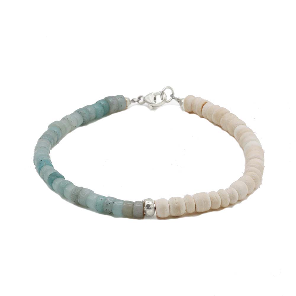 Island Dawn Horizon Bracelet - Gemstone and Coconut Beads