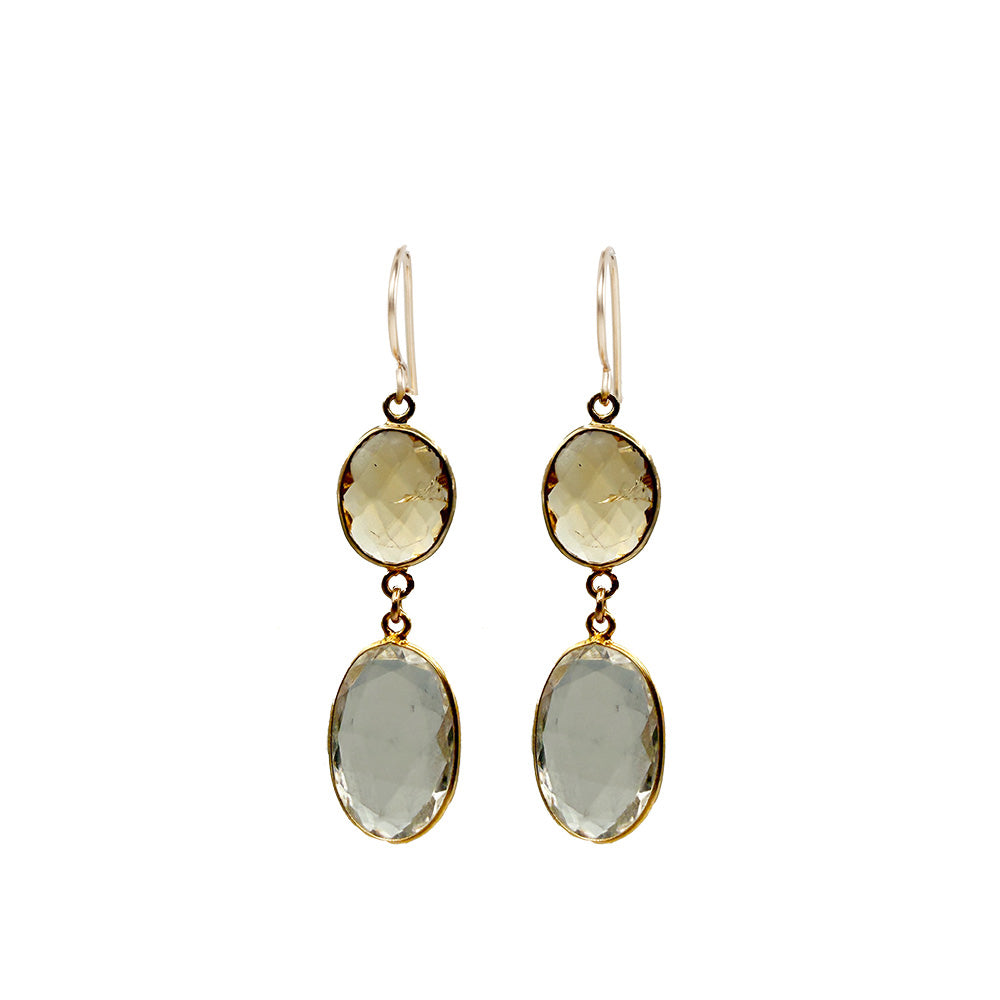 Gold Double Bezel Earrings | Handmade in Hawaii