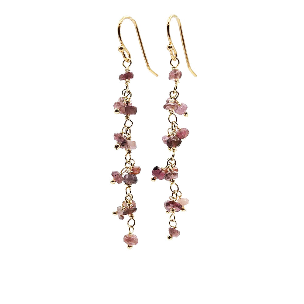 Long Gemstone Cascade Earrings - Selected Styles Only