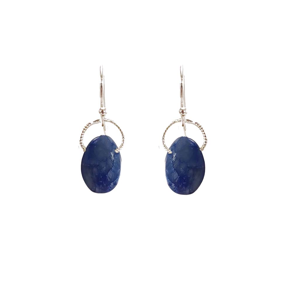 Flat Egg Gemstone Earrings