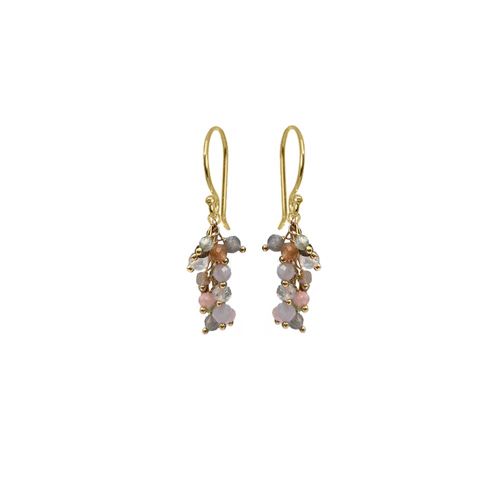 Mini Fringe Earrings | Beaded Gemstone | Handmade Hawaii