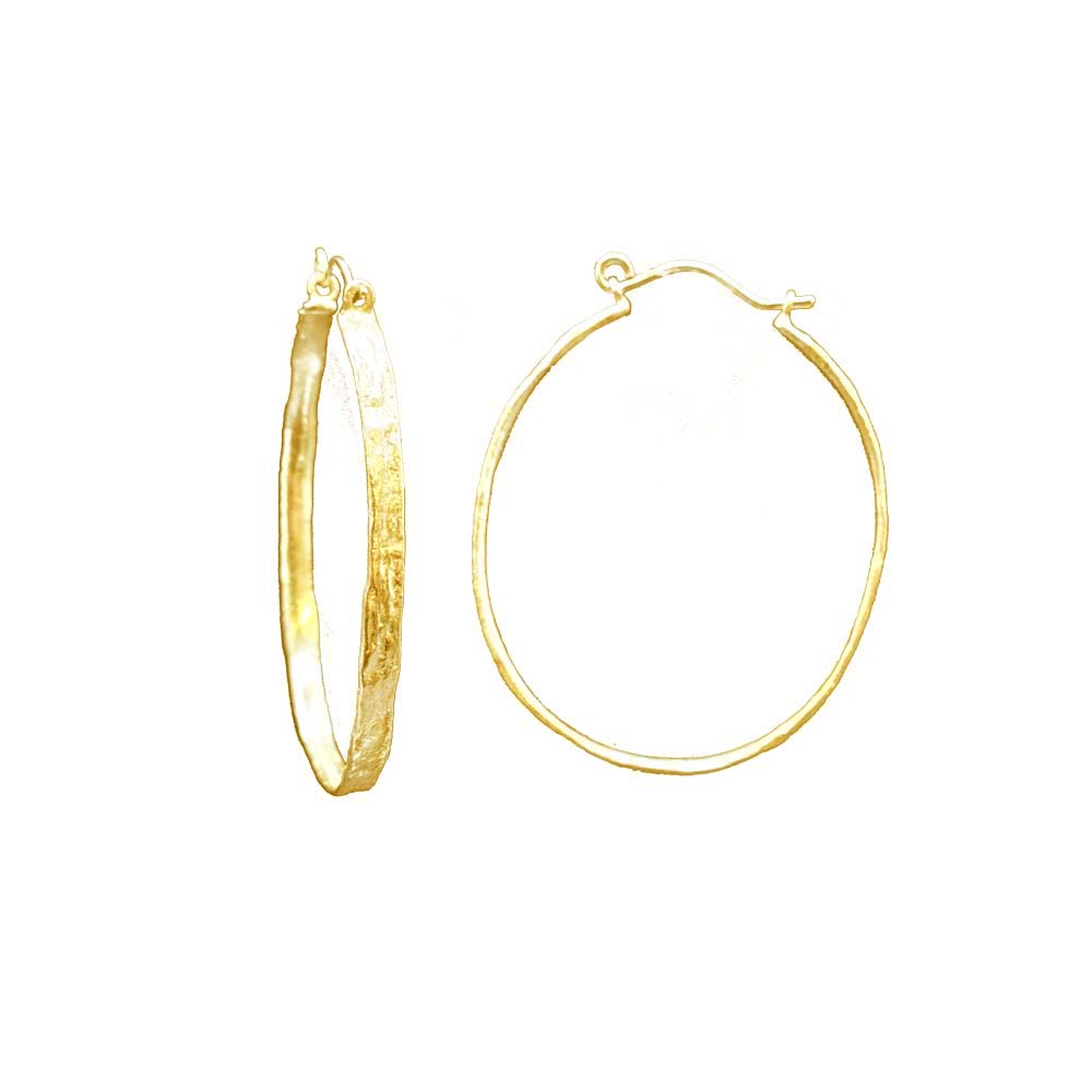 Thin Makiki Large Oval Hoops