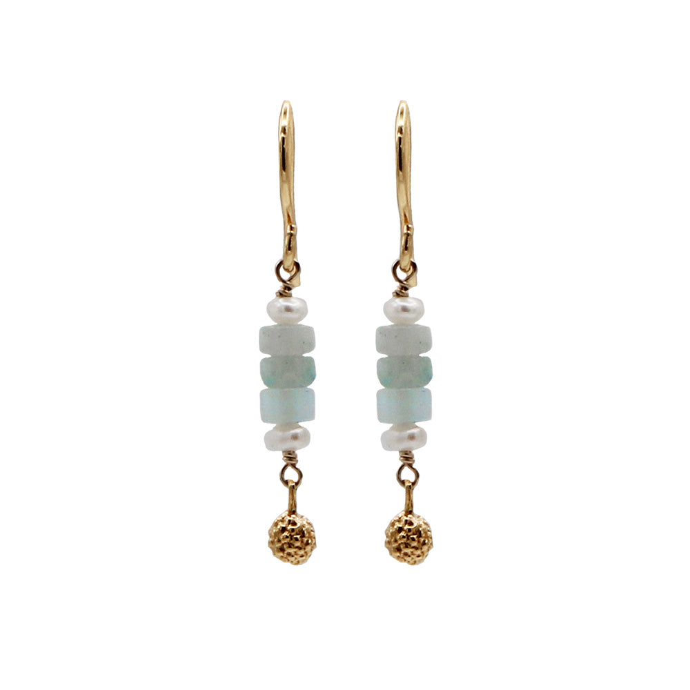 Gemstone & Pearl Earrings with Seed Pods