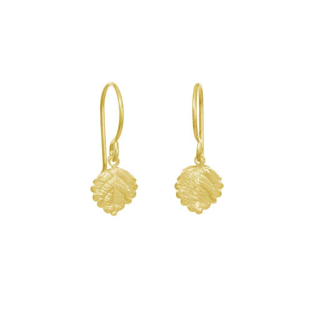 Mini Strawberry Leaf Earrings
