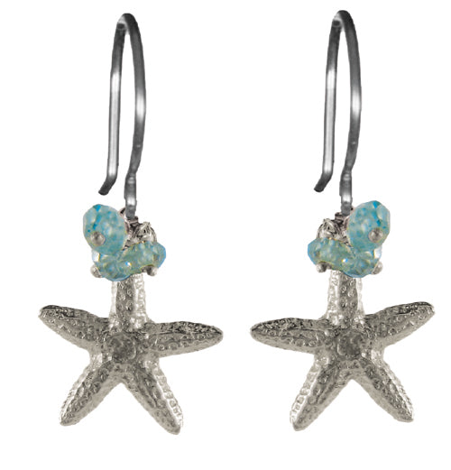 Small Starfish Earrings with Stones | Makai | Handmade in Hawaii