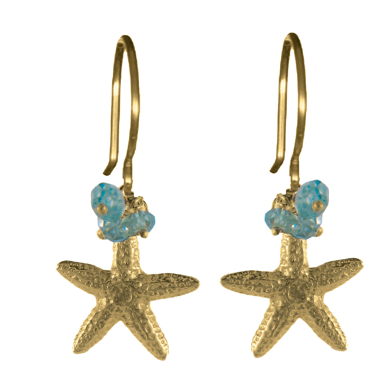 Small Starfish Earrings with Stones | Makai | Handmade in Hawaii