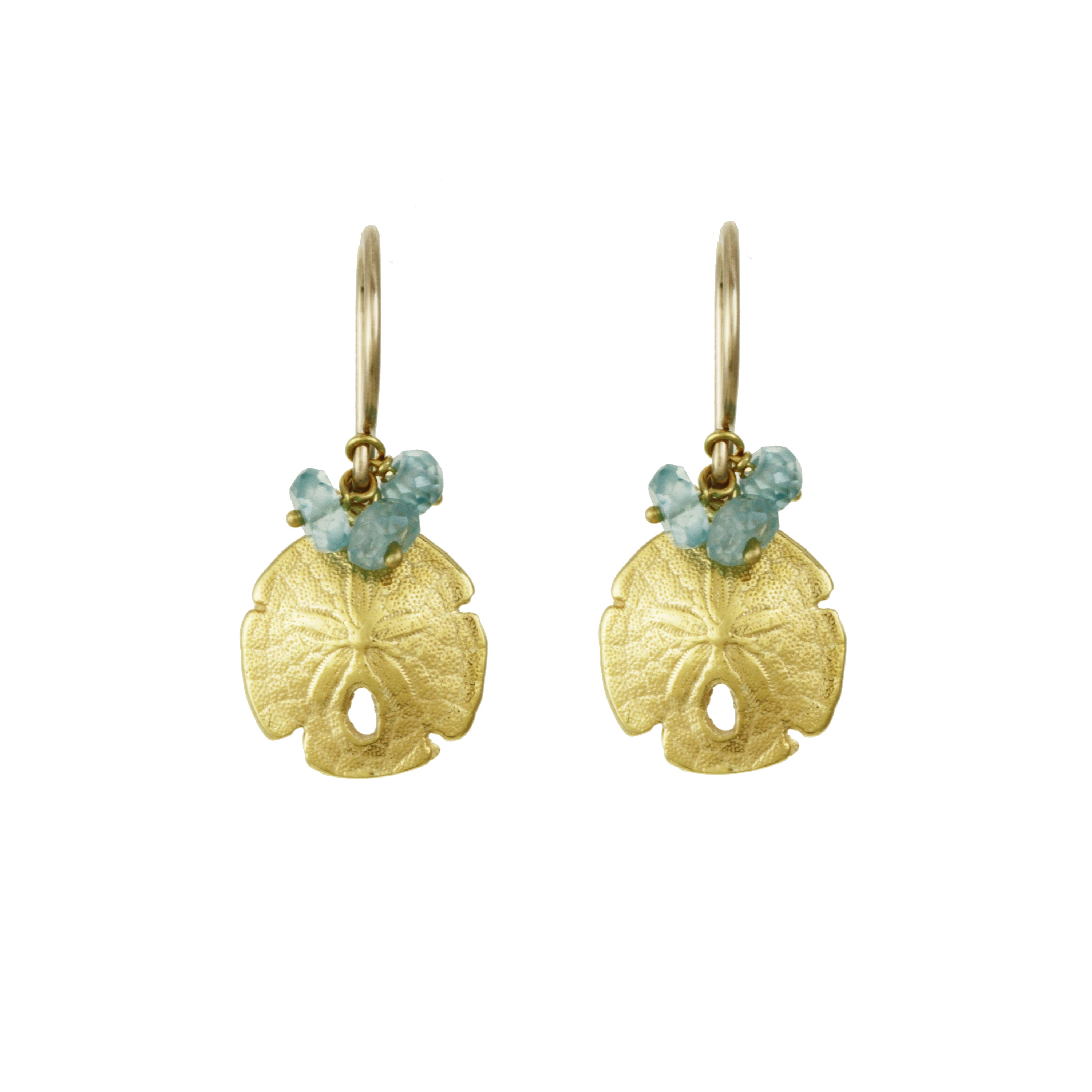 Small Sand Dollar with Stones Earrings | Makai | Handmade in Hawaii