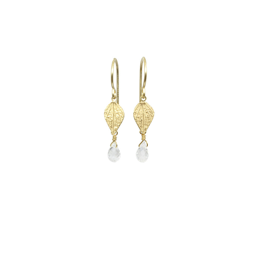 Diamond Petal with Stone Earrings