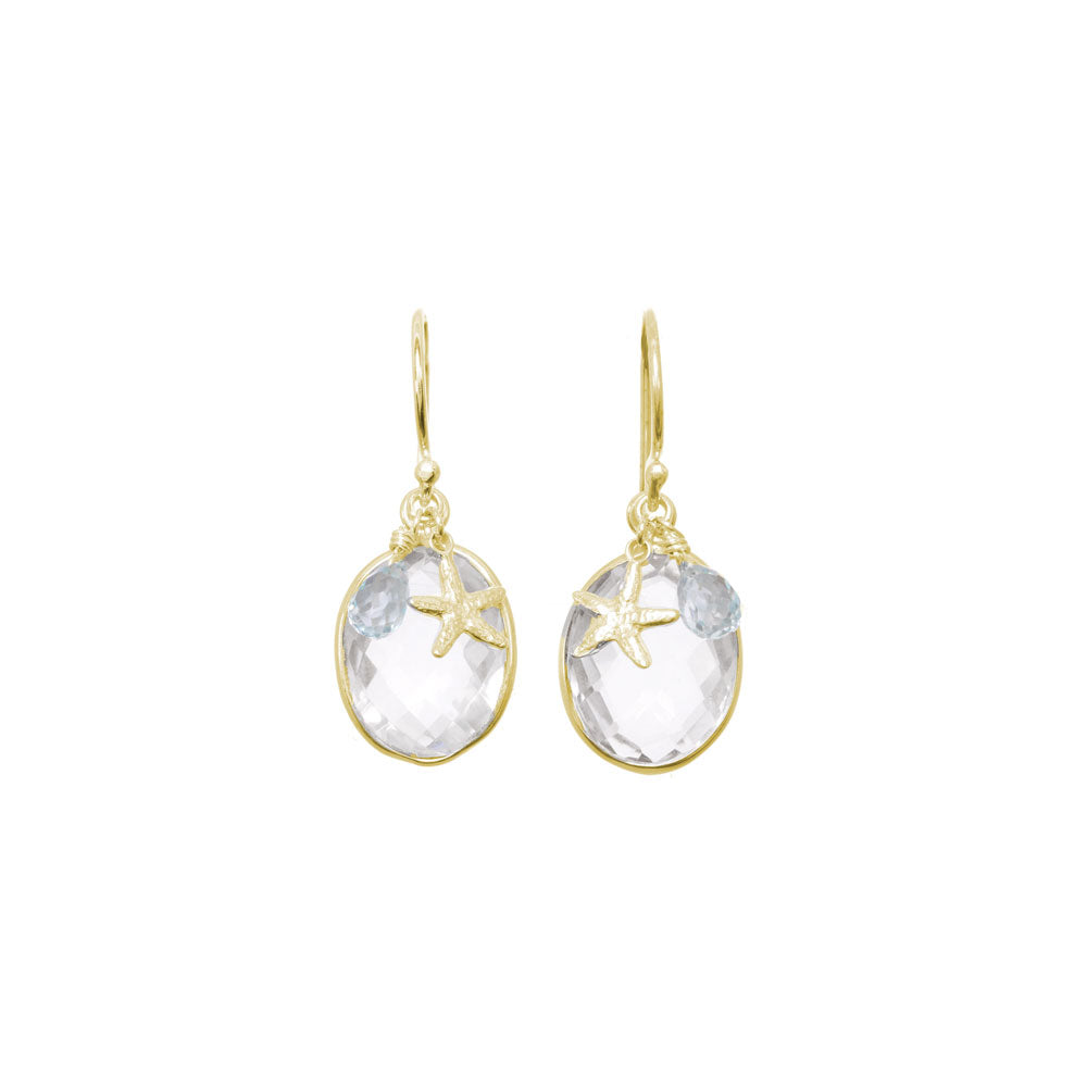 Mini Starfish Bezel Charm Earrings | Makai | Handmade in Hawaii