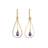 Teardrop with Briolette on Chain Earrings