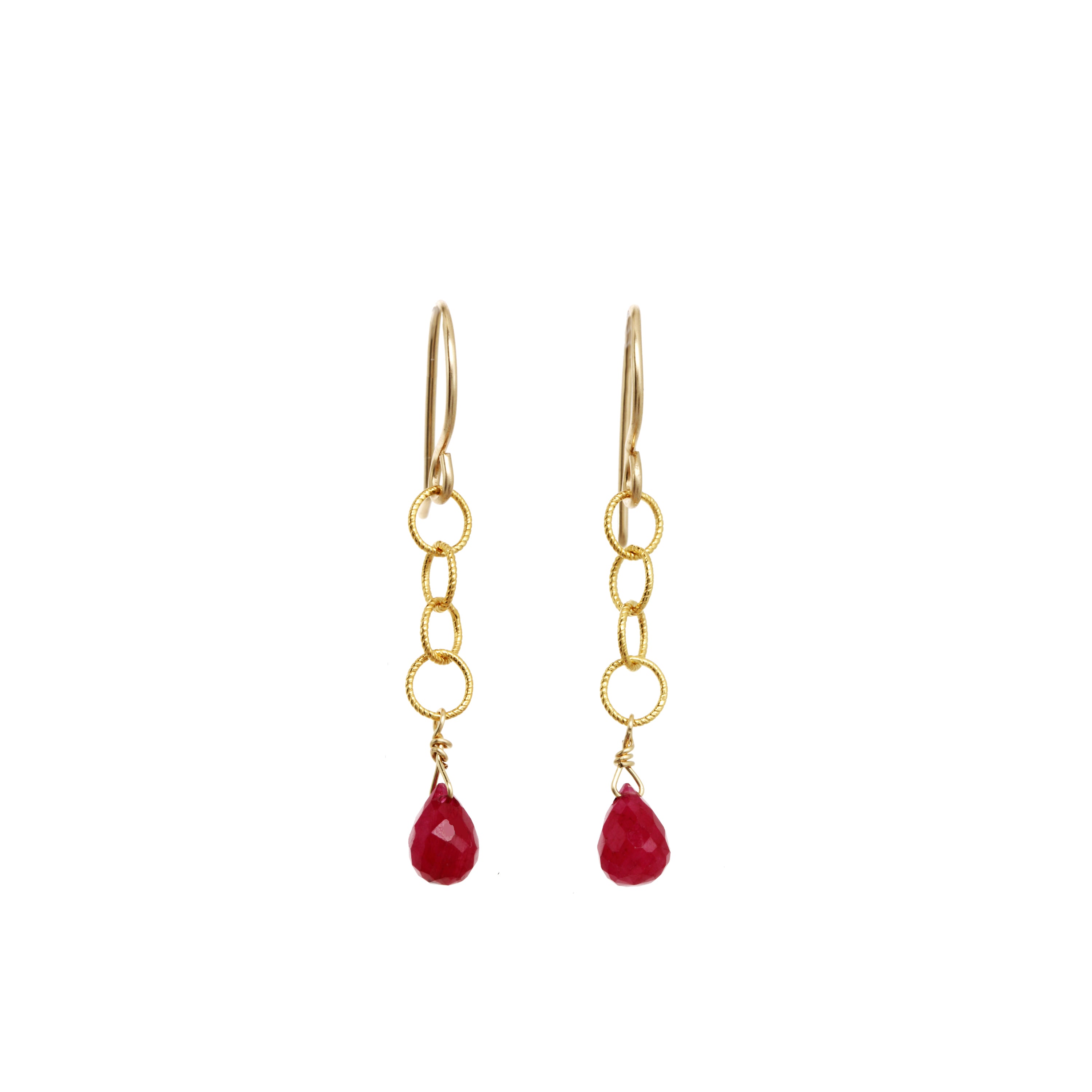 Briolette on Bubble Chain Earrings