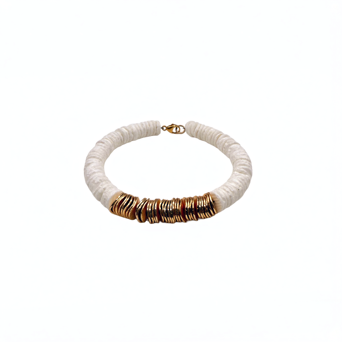 Puka and Gold Bracelet
