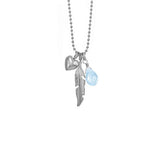 Heart & Feather with Stone Necklace