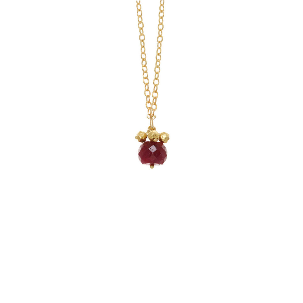 Large Rondelle with Gemstones Necklace