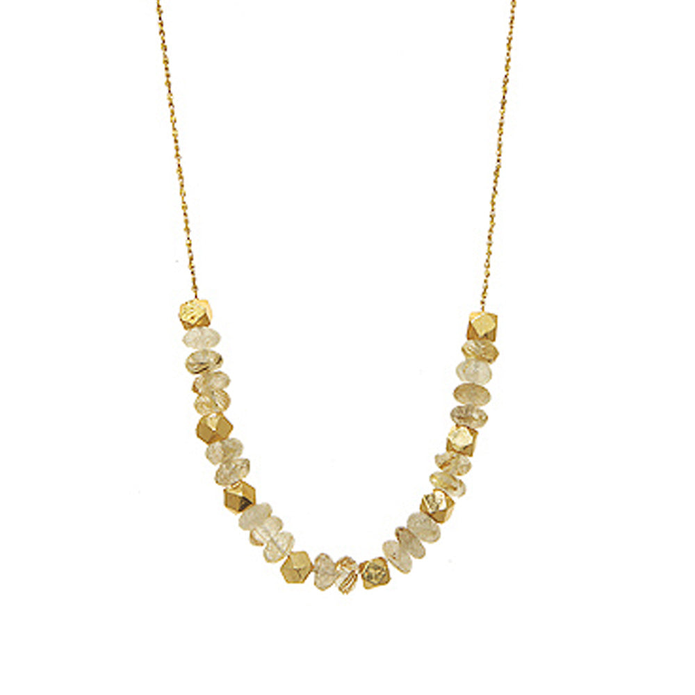 Wide Stripe Necklace - Gold Plate