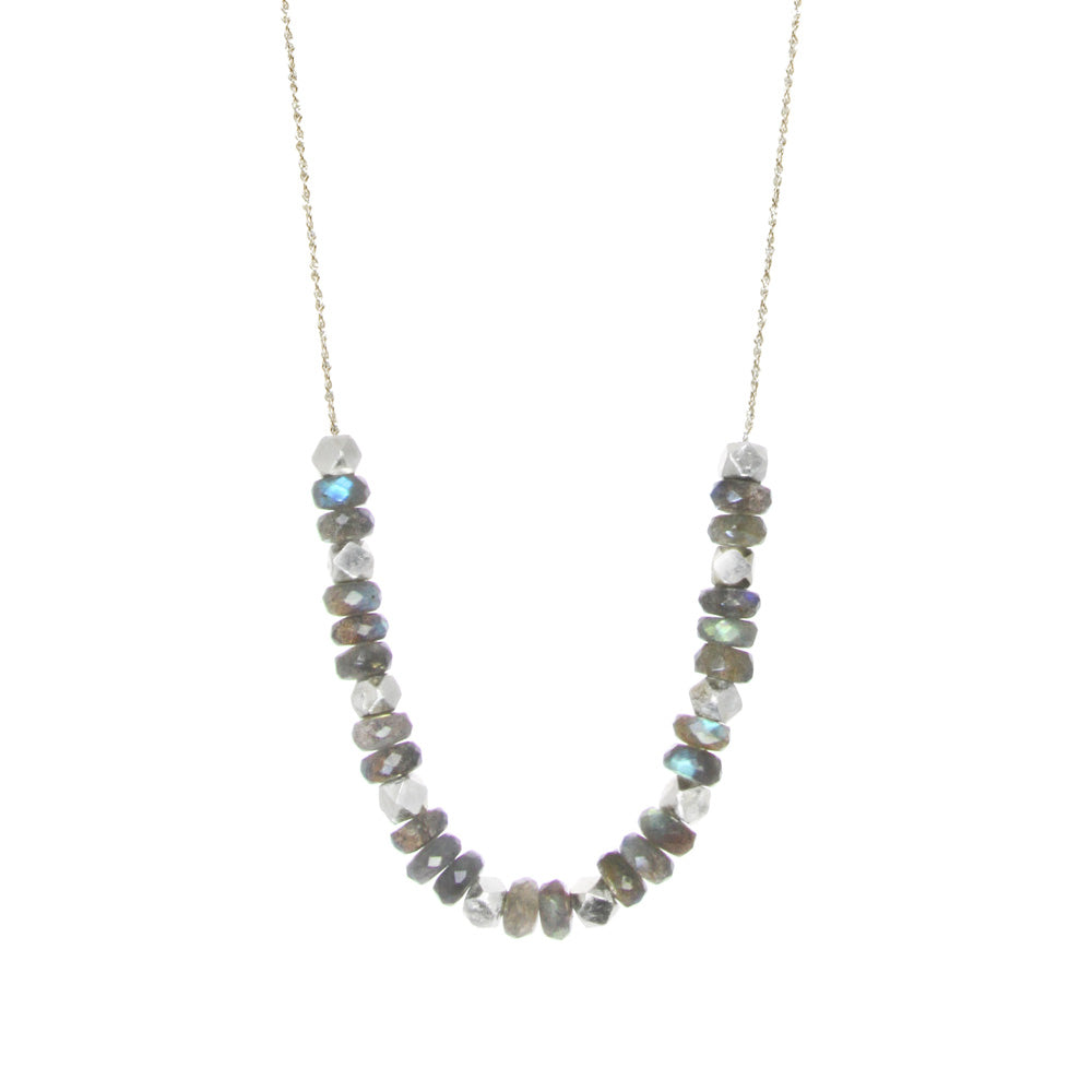 Wide Stripe Necklace - Silver Plate