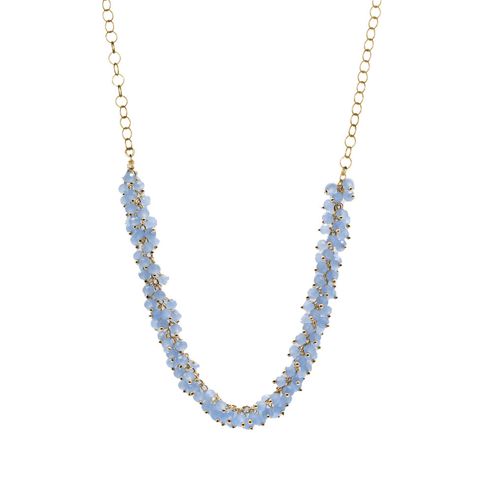 Spring Short Fringe Necklace | Beaded Gemstone | Handmade Hawaii