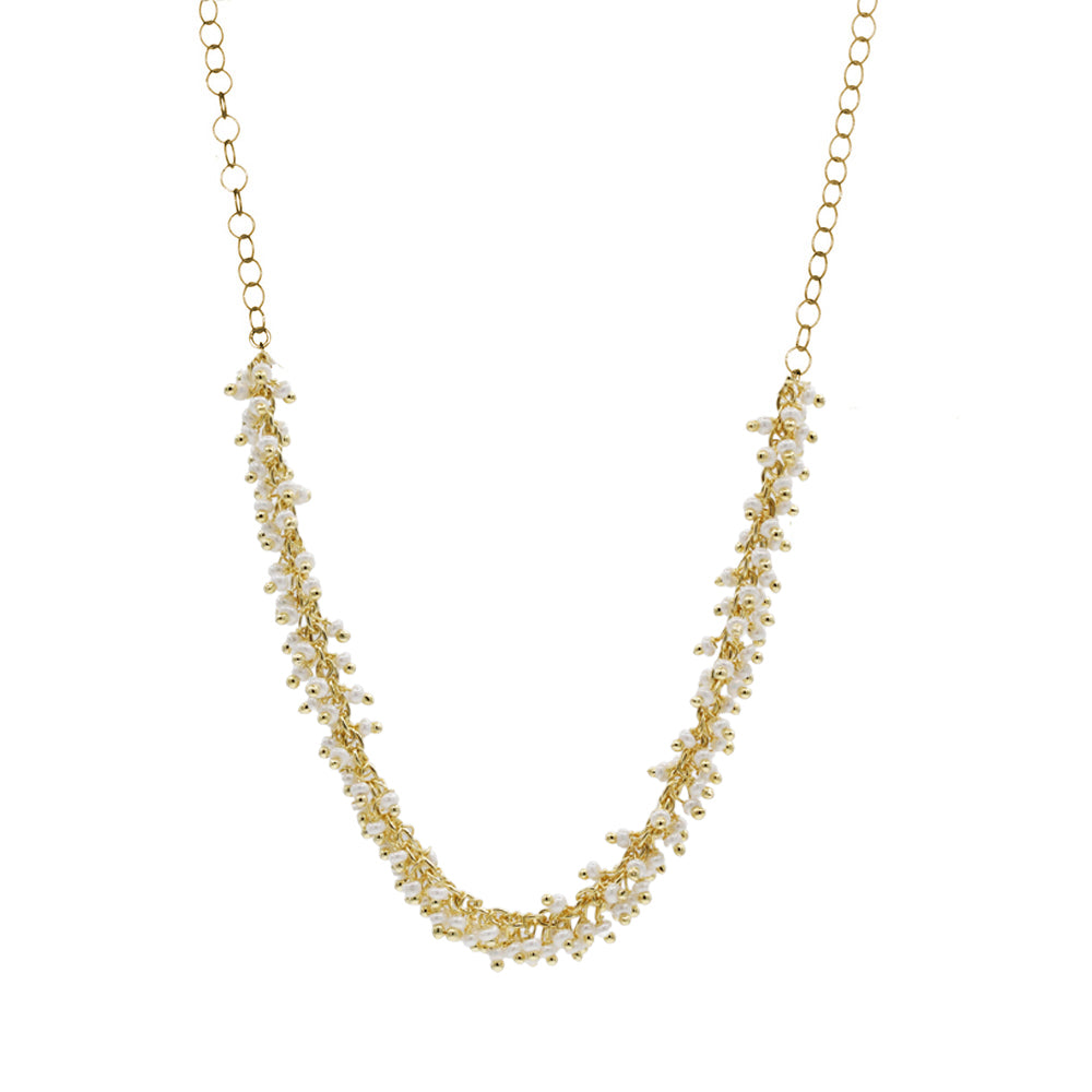 Spring Short Fringe Necklace | Beaded Gemstone | Handmade Hawaii