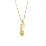 Half Maple Seed with Stone Necklace