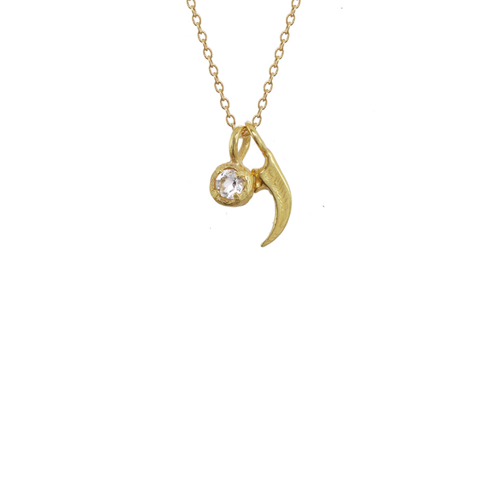 Mini Talon Charm w/Solitaire Necklace