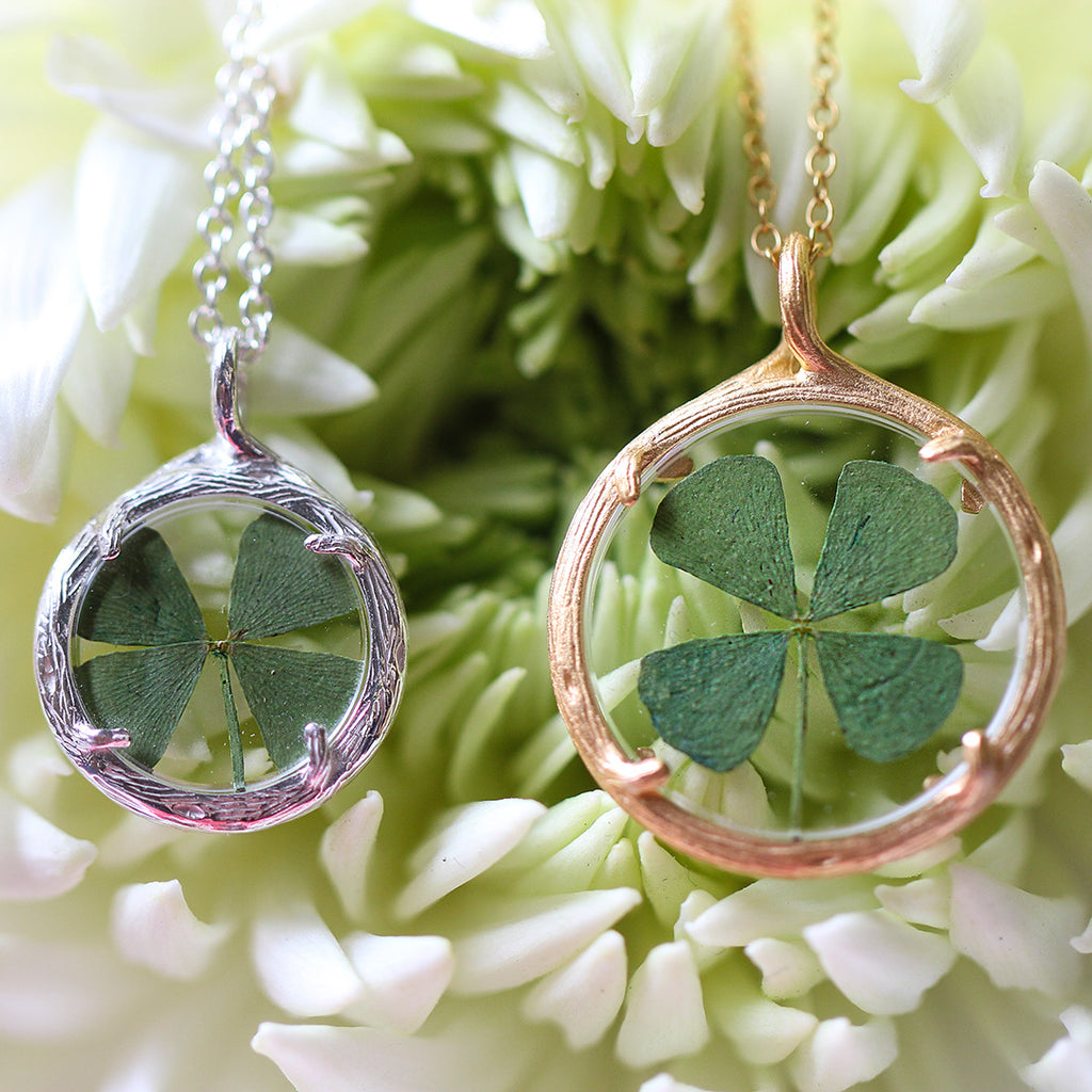 Tiny Gold Shamrock Necklace