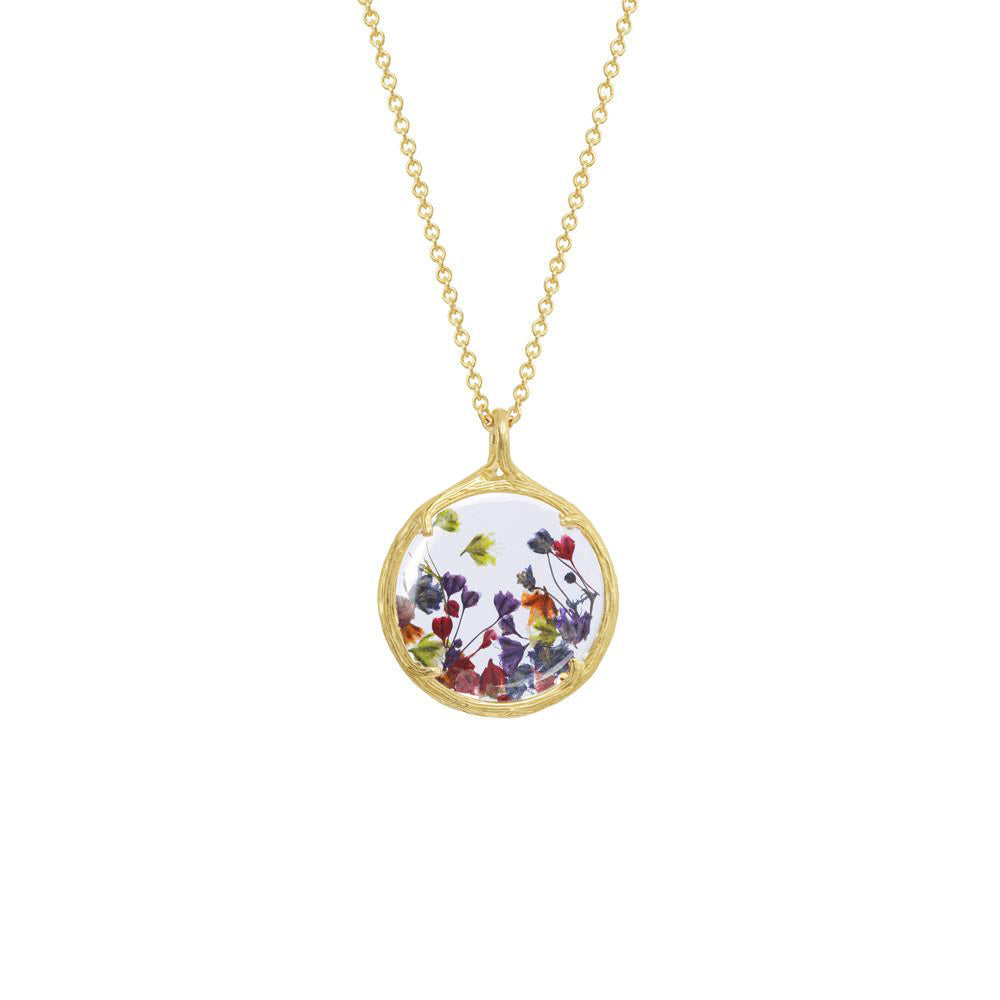 Small Multi Baby's Breath Necklace - Gold and Silver Plate