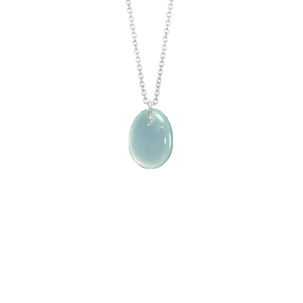 Flat Egg Gemstone Necklace