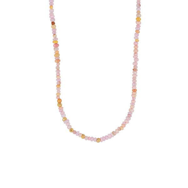 Pink Opal and Seed Pods Necklace