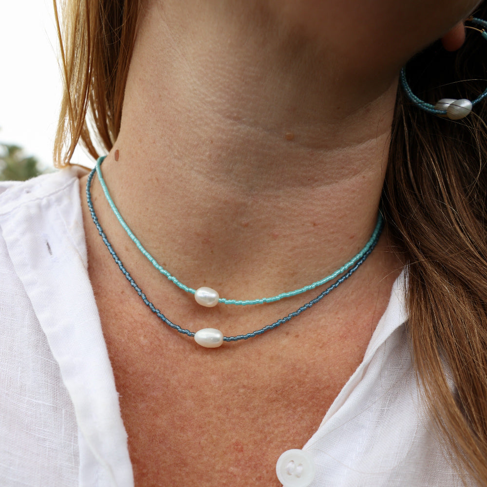 Cloud Necklace with Solitaire Pearl
