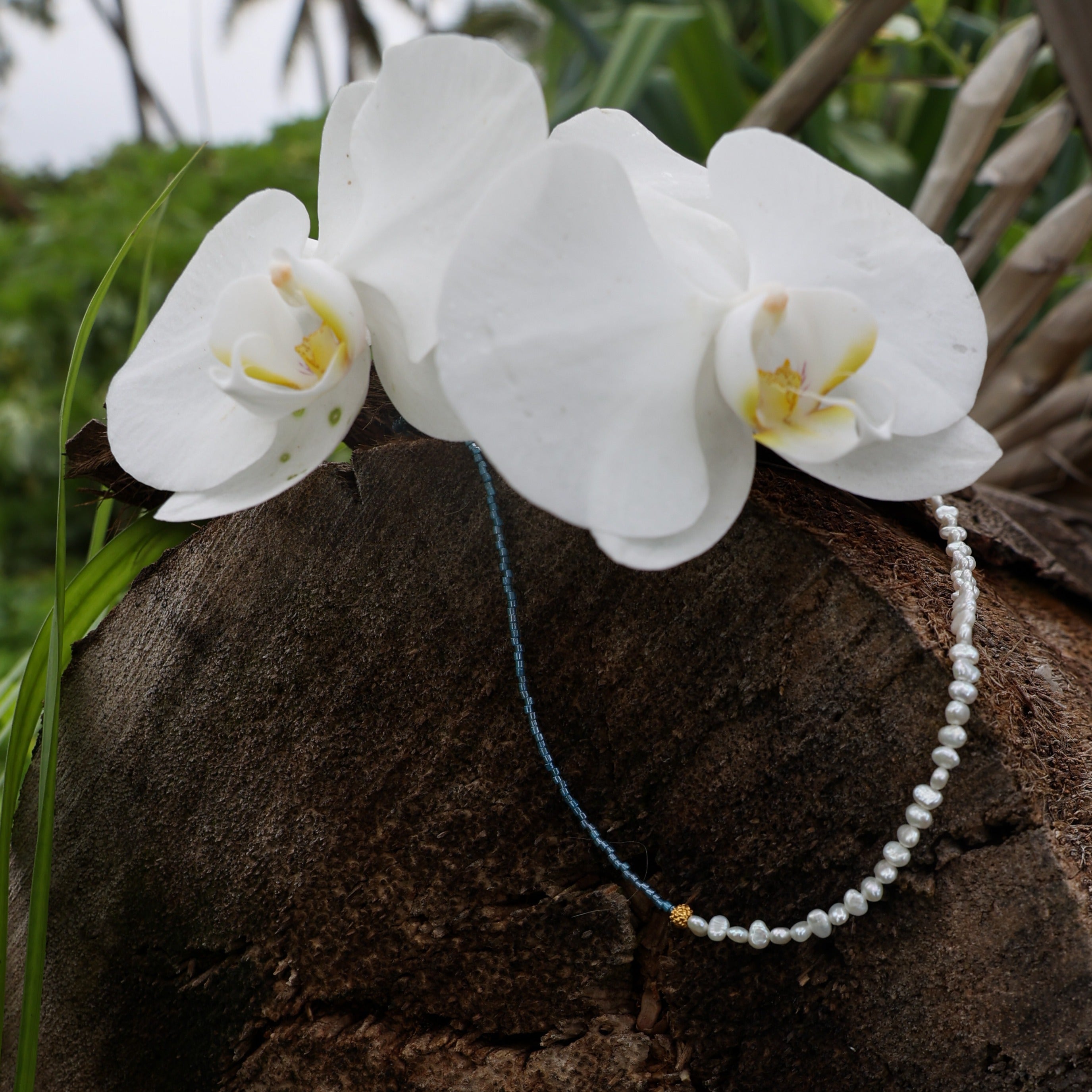 Cloud Necklace with Pearl Strand