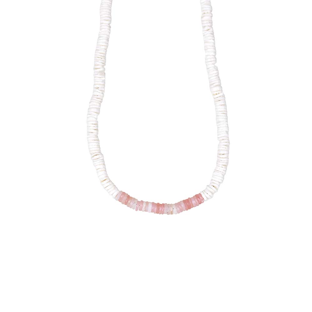 Puka Shell Necklace with Gemstones