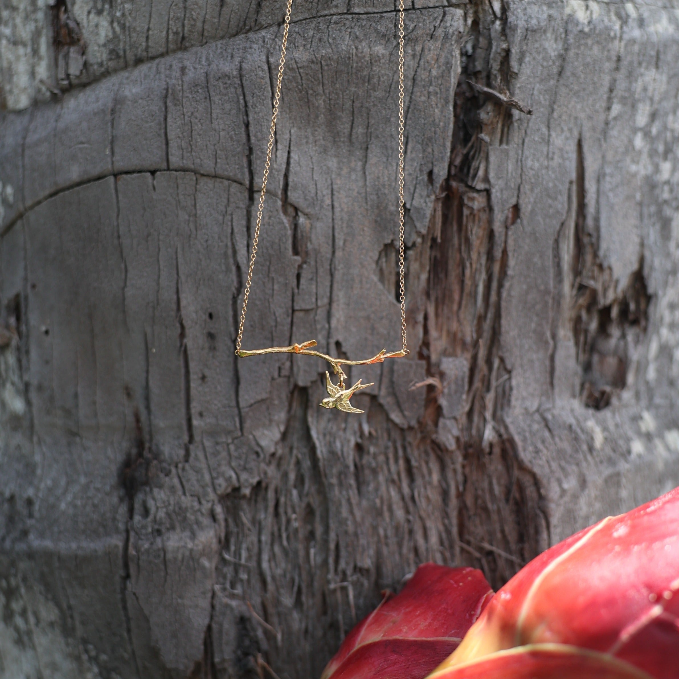 bird on branch necklace