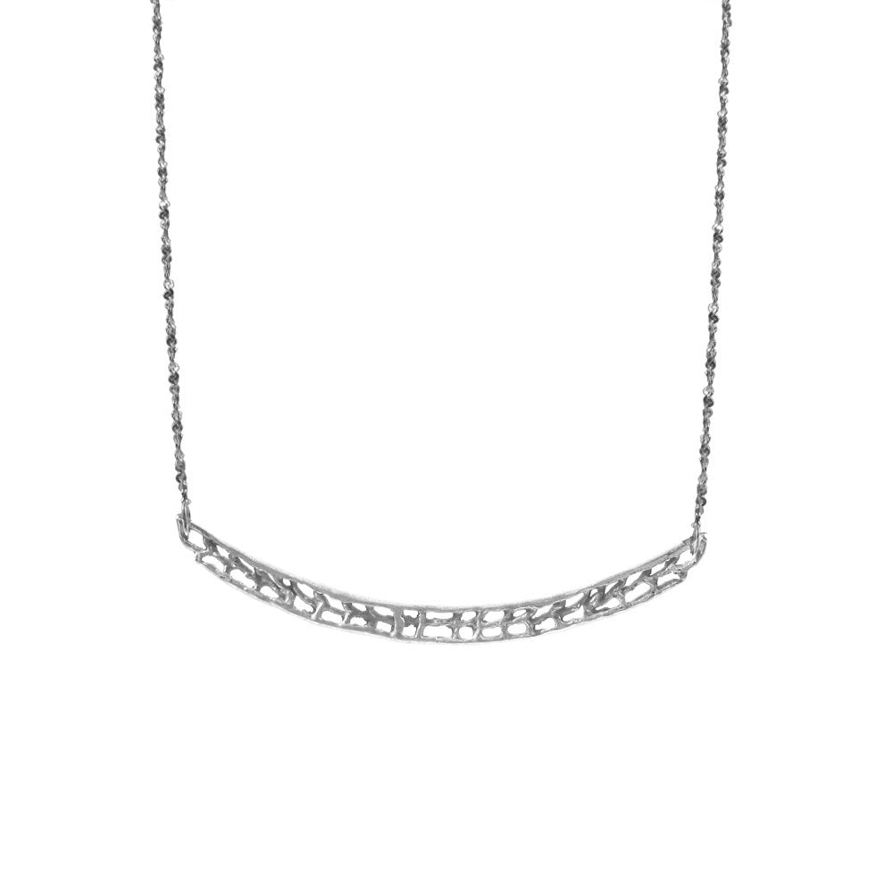 Horizontal Curved Coral Bar Necklace