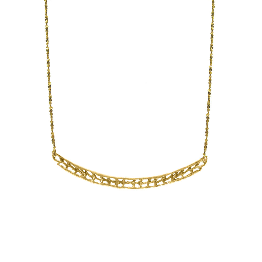 Horizontal Curved Coral Bar Necklace