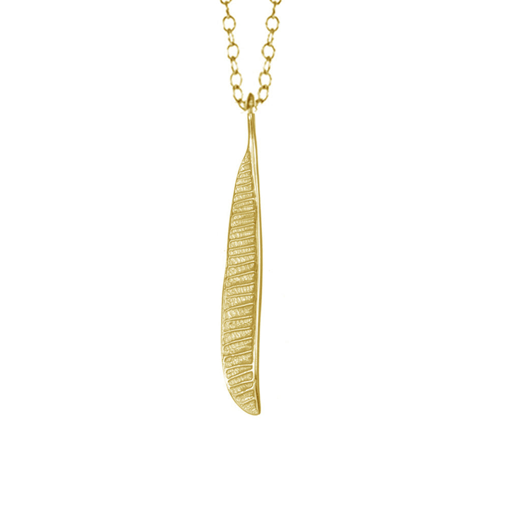 Large Half Plumeria Leaf Necklace