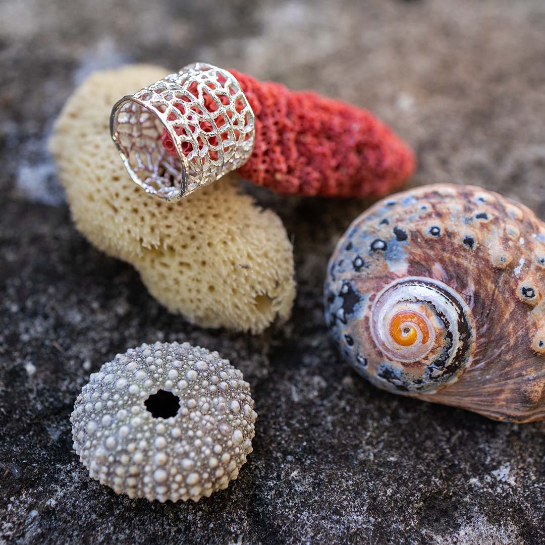 Extra Wide Coral Ring