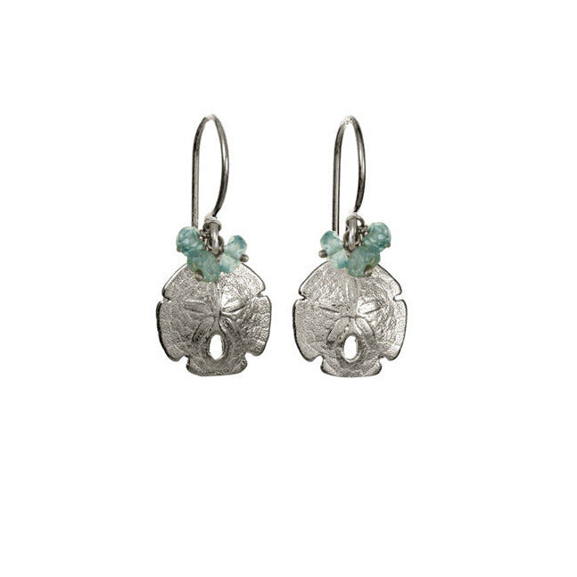 Small Sand Dollar with Stones Earrings | Makai | Handmade in Hawaii